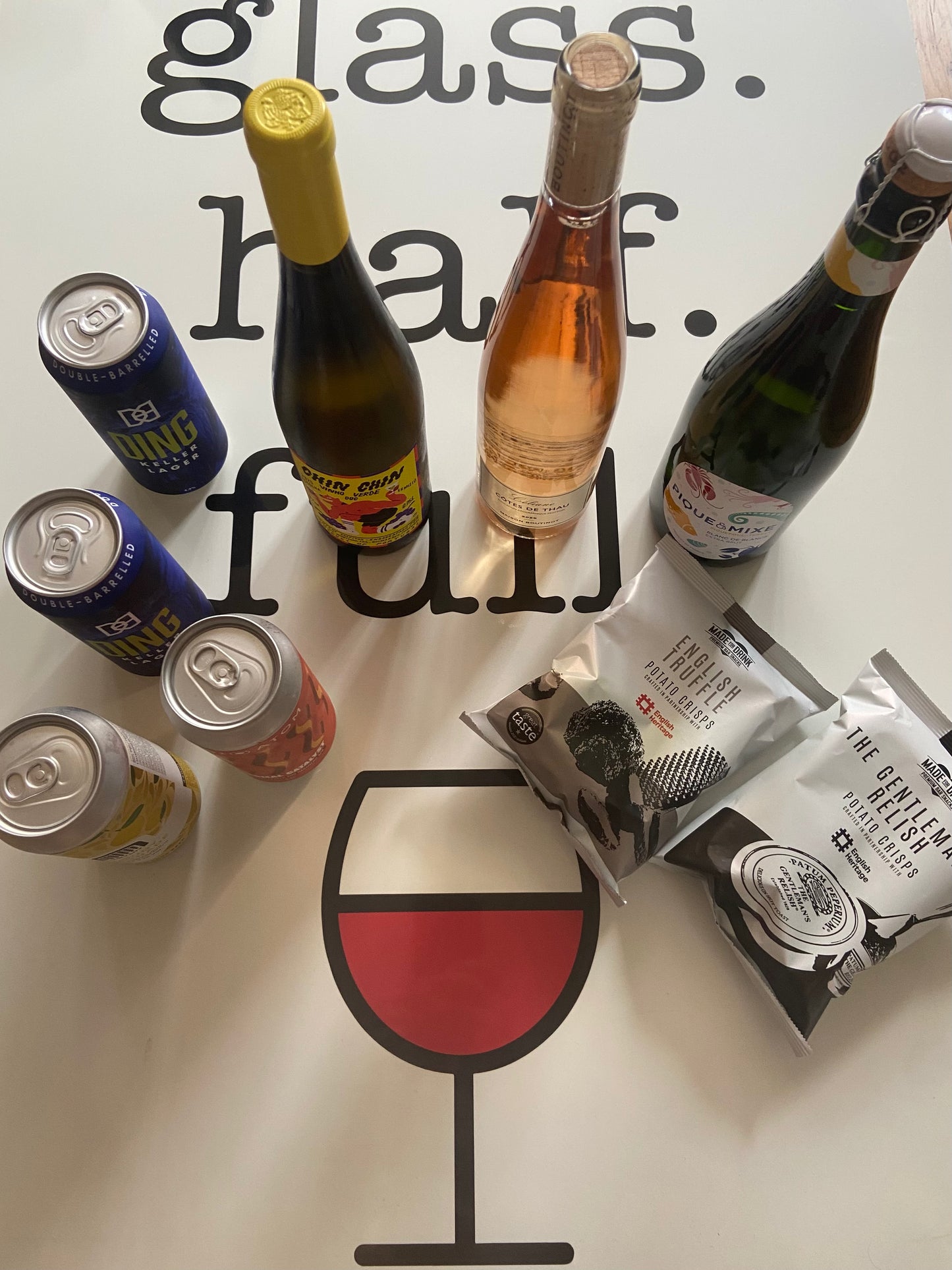 A selection of wine, beer and snacks to celebrate the World Cup