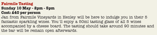 Fairmile Tasting Ticket 10 May 2026 (2pm-5pm)
